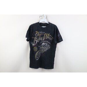 Vg Y2K Affliction Mens Small Daytona Beach Bike Week Skeleton UFC MMA T-Shirt